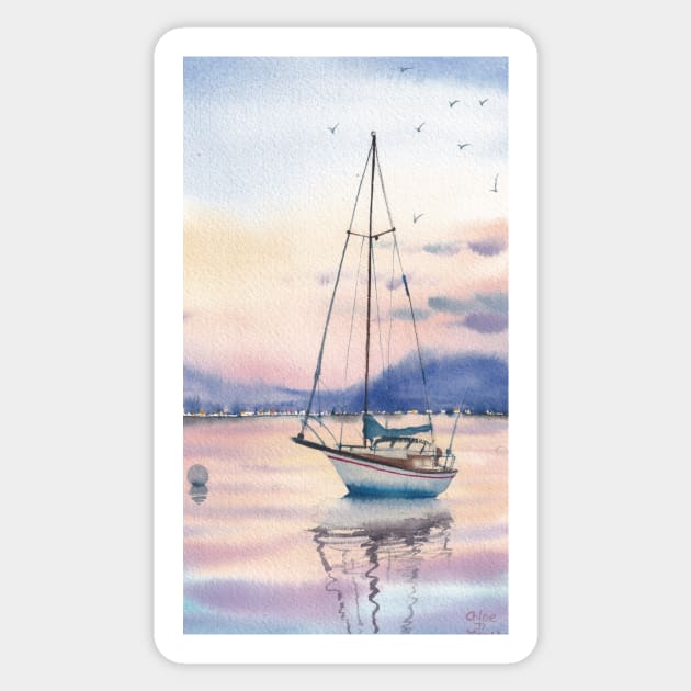 Pastel Seascape Sticker by ChloeJiArt